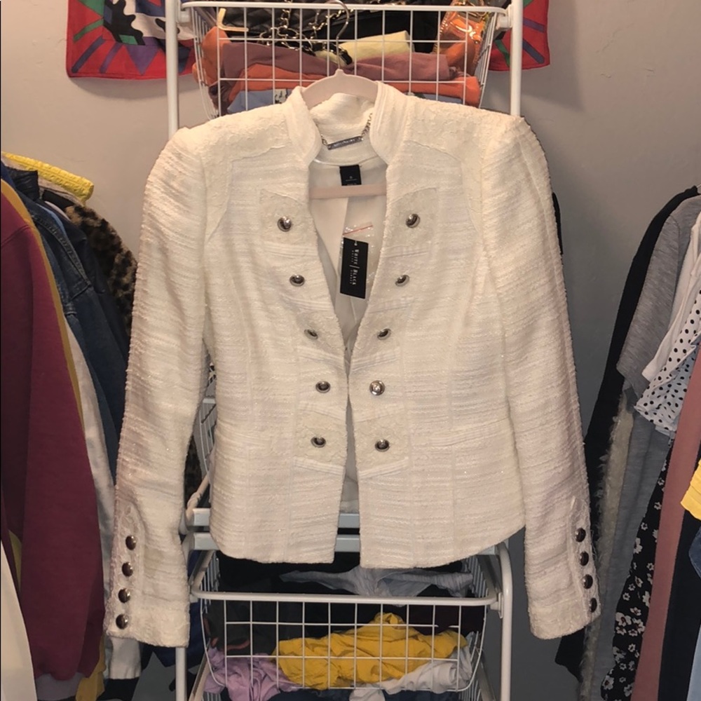 White House Black Market White Military Jacket